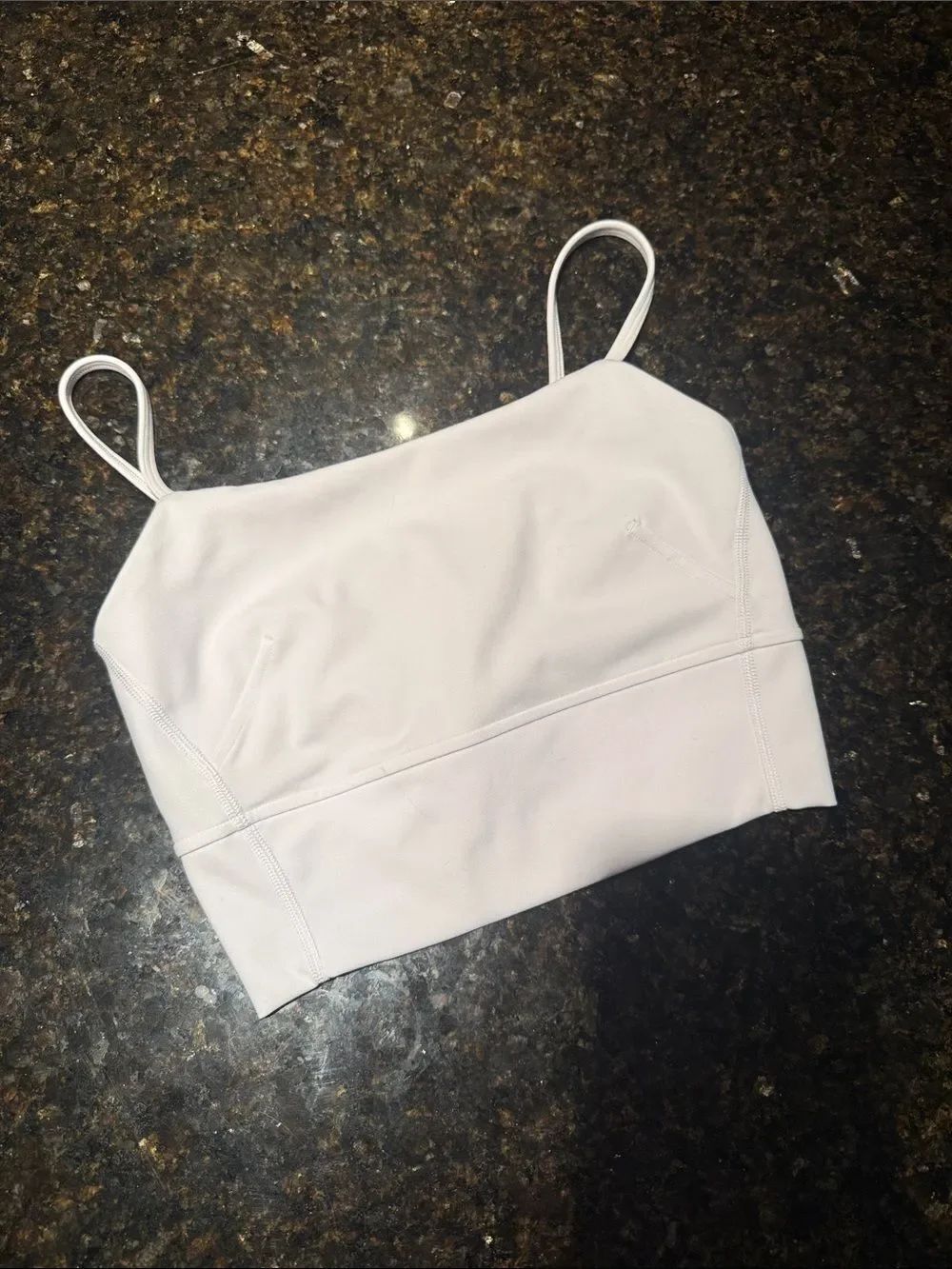 White Cropped Tank Top with Spaghetti Straps - LULULEMON Size 4 - LIKE NEW
